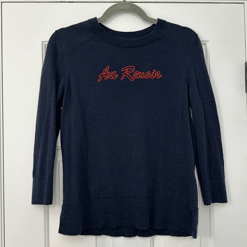 Banana Republic “Au Revoir” Navy Sweater